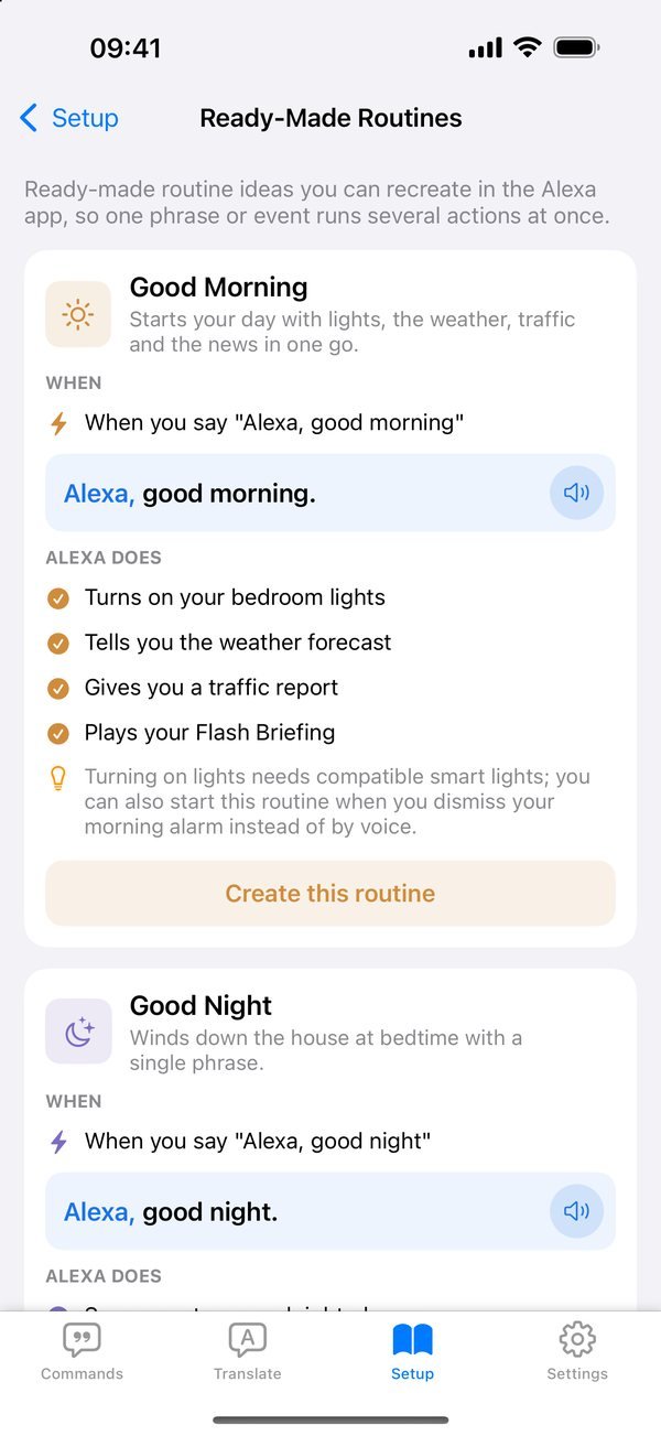 Ready-made Alexa routines