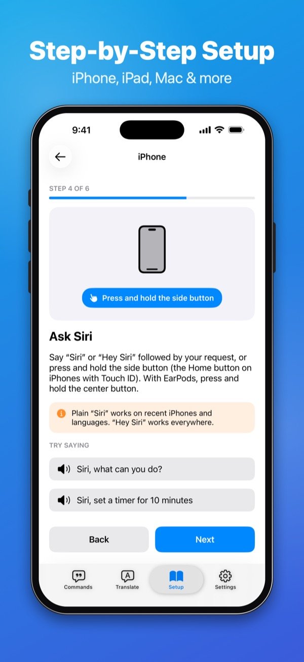 Step-by-step guide to set up Siri