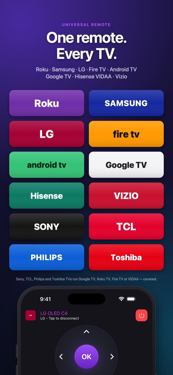 SmartCtrl: one remote for Roku, Samsung, LG, Fire TV, Android TV and Google TV